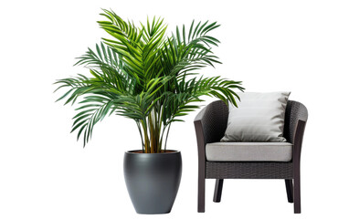 patio set plastic with a side plant on a White or Clear Surface PNG Transparent Background