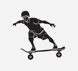 Skateboarder silhouette vector