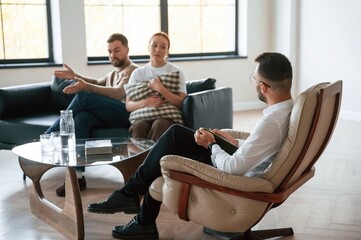 Family issues. Couple at a psychologist's appointment