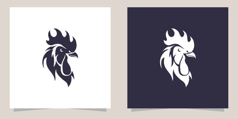rooster logo design vector