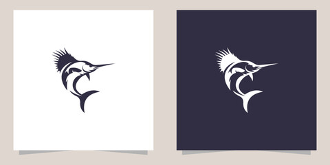 sailfish logo design vector