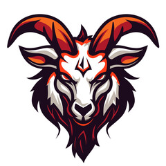Obraz premium Esport vector logo goat, icon, sticker, symbol, head, horned