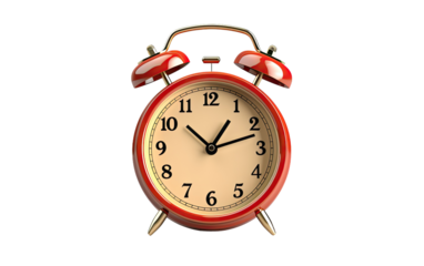 retro alarm clock on a White or Clear Surface PNG Transparent Background