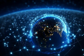 Global network, Technology line and digital world