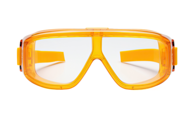 Safety goggles on a White or Clear Surface PNG Transparent Background