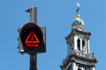 Tram, Straßenbahn, Ampelanlage, Amsterdam