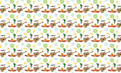Cinco de Mayo (Fifth of May) seamless pattern.