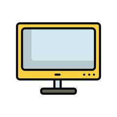moniter icon with white background vector stock illustration