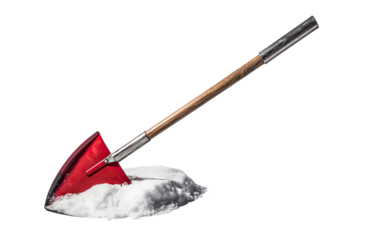 Snow Shovel on a White or Clear Surface PNG Transparent Background