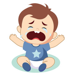 Cute baby or toddler boy vector illustration