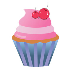 Cupcake vector illustration. Cute Cupcake