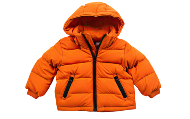 toddler puffer jacket with hood on a White or Clear Surface PNG Transparent Background