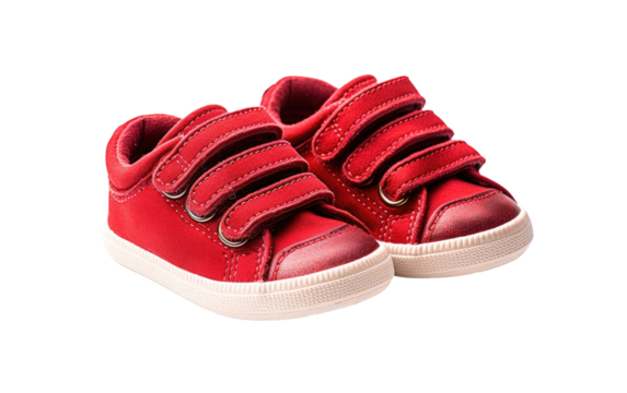 toddler shoes with Velcro straps on a White or Clear Surface PNG Transparent Background