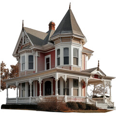 Obraz premium Classic Victorian house on transparent background