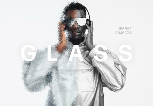 Blurry Glass Photo Effect Mockup