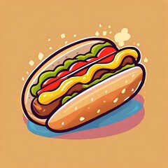 Illustration vector graphic of cute hotdog cartoon vector icon illustration