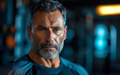 Obraz premium Close Up Portrait of Person Wearing Blue Shirt