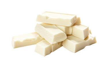white chocolate piece on a White or Clear Surface PNG Transparent Background