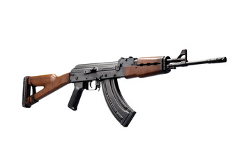 AK 47 Isolated On Transparent Background - obrazy, fototapety, plakaty