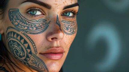A woman with a unique facial tattoo