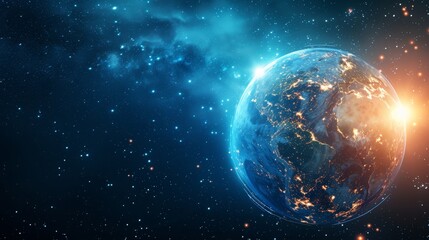 Fototapeta premium Illuminated Vision: Globe of Sustainable Solutions