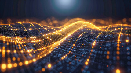 Digital and futuristic network design, showcasing an abstract concept of technology and data connectivity in a modern and dynamic background