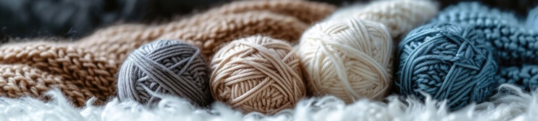 Close up of yarn balls