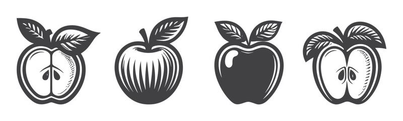 Apple icon set. Apple vector icon. apple symbols for your web design. Icon logo, app, UI. Apple Icon Vector illustration