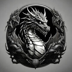 dragon monochrome logo no text