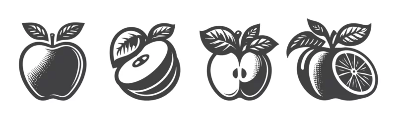 Fotobehang Apple icon set. Apple vector icon. apple symbols for your web design. Icon logo, app, UI. Apple Icon Vector illustration © Soleman