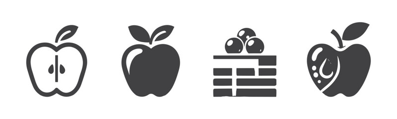 Apple icon set. Apple vector icon. apple symbols for your web design. Icon logo, app, UI. Apple Icon Vector illustration