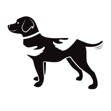 Unique labrador dog Lover design picture meticulously designed, logo design concept white and black illustration. 