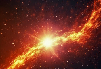 Fulmine Solare- Eruzione di Energia e Luce nell'Immensità Cosmica - obrazy, fototapety, plakaty