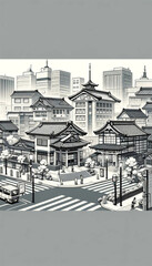 Generative AI Japanese cityscape