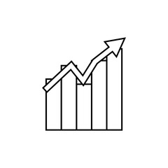 Economic Indicator Icon. Chart, Statistic. Increase, Growth Symbol - Vector Logo Template.