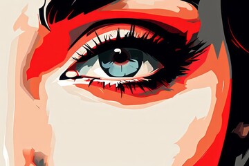 Beautiful woman's eye in pop art style.