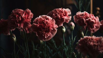 carnations adding harmony to a vintage garden setting