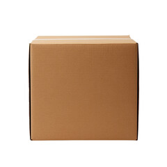 Cardboard box on transparent background