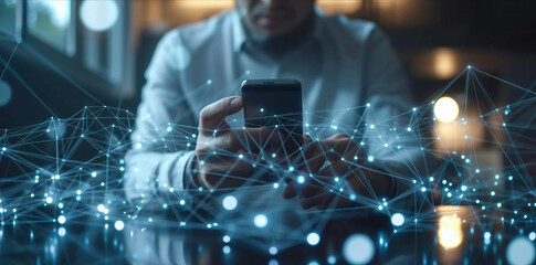 businessman using mobile smartphone