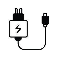 charger icon with white background vector stock illustration