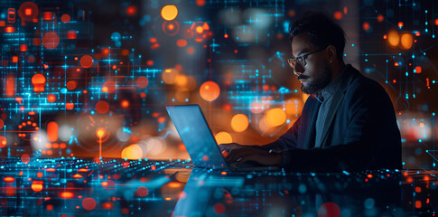 businessman with technology