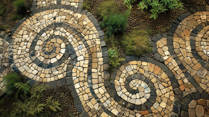 An aerial perspective of an exquisite eco-mosaic a testament to nature's beauty and human creativity