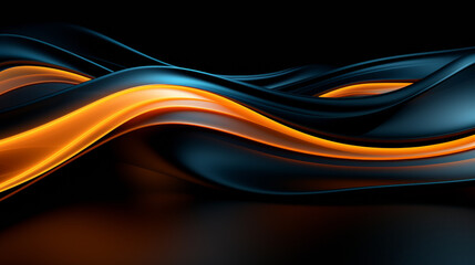 Abstract futuristic background with dark and warm color wave shapes. Visualization of motion 3d waves. Wallpaper or backdrop for modern projects