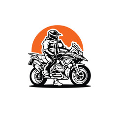 Sihouette of motorcycle adventure cruiser vector illustration. Best for automotive motor related industry