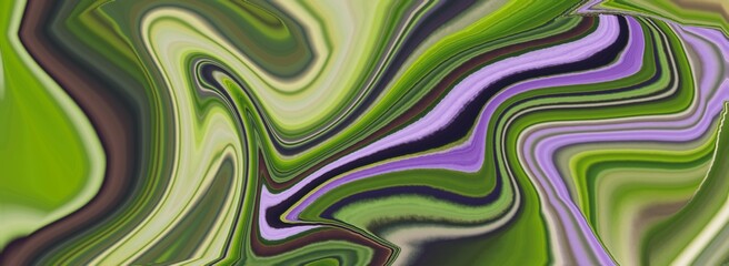 Green and purple abstract gradient color marble rough surface paint lines design motion wall shape background