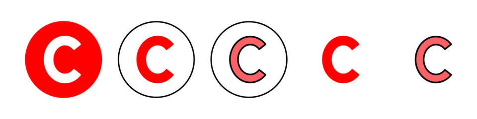 Copyright icon set illustration. copyright sign and symbol