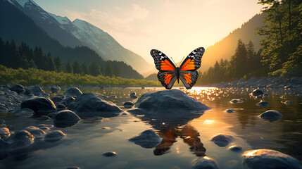 butterfly on the rock,,
butterfly in the sky 3d wallpaper 
