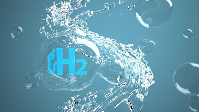 4k Video Hydrogen Molecules Liquid. ProRes 4444