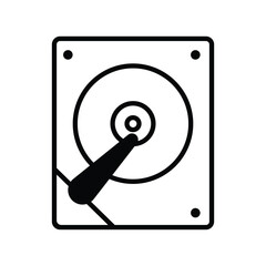 hard disk drive icon with white background vector stock illustration