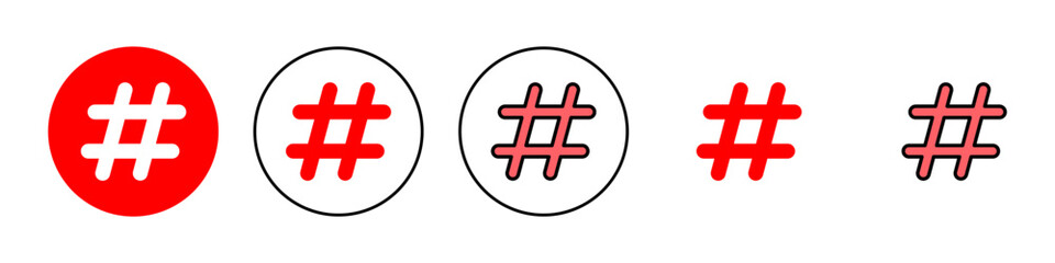Hashtag icon set illustration. hashtag sign and symbol